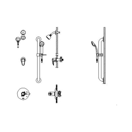 Delta Commercial TempAssure 17T Series Dual Function Thermostatic Tub and Shower Trim Package with Handshower and Integrated Volume Control - Less Rough-In Valve Chrome