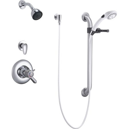 Delta Commercial TempAssure 17T Series Dual Function Thermostatic Shower Trim Package with Handshower and Integrated Volume Control - Less Rough-In Valve Chrome