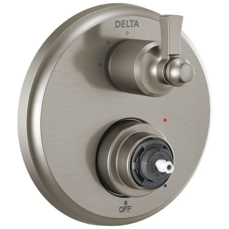 Delta Dorval 14 Series Pressure Balanced Valve Trim with Integrated 3 Function Diverter for Two Shower Applications - Less Rough-In and Handles Brilliance Stainless