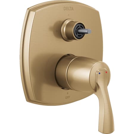Delta Stryke 14 Series Pressure Balanced Valve Trim with Integrated 3 Function Diverter for Two Shower Applications - Less Rough-In and Handles Lumicoat Champagne Bronze