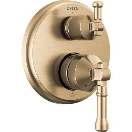 Delta Broderick 14 Series Pressure Balanced Valve Trim with Integrated 3 Function Diverter for Two Shower Applications - Less Rough-In Lumicoat Champagne Bronze