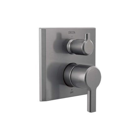 Delta Pivotal 14 Series Pressure Balanced Valve Trim with Integrated 3 Function Diverter for Two Shower Applications - Less Rough-In Black Stainless