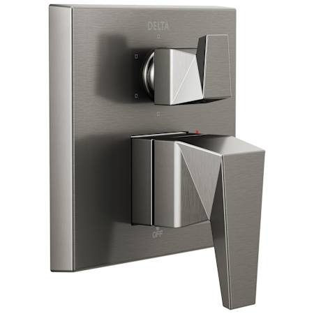 Delta Trillian 14 Series Pressure Balanced Valve Trim with Integrated 6 Function Diverter for Three Shower Applications - Less Rough-In Black Stainless