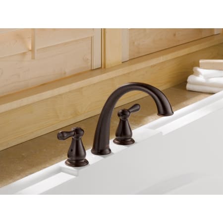 Delta-T2775-Installed Tub Filler in Venetian Bronze