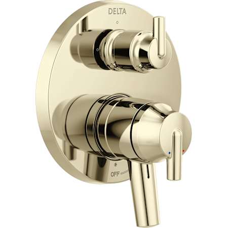 Delta Trinsic 17 Series Pressure Balanced Valve Trim with Integrated Volume Control and 3 Function Diverter for Two Shower Applications - Less Rough-In Brilliance Polished Nickel