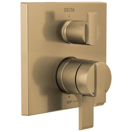 Delta Ara 17 Series Pressure Balanced Valve Trim with Integrated Volume Control and 3 Function Diverter for Two Shower Applications - Less Rough-In Champagne Bronze