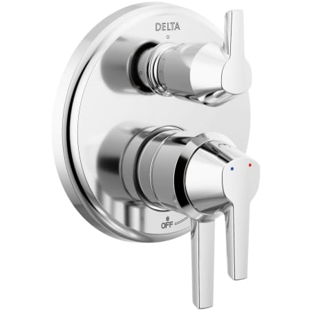 Delta Galeon 17 Series Pressure Balanced Valve Trim with Integrated Volume Control and 3 Function Diverter for Two Shower Applications - Less Rough-In Lumicoat Chrome