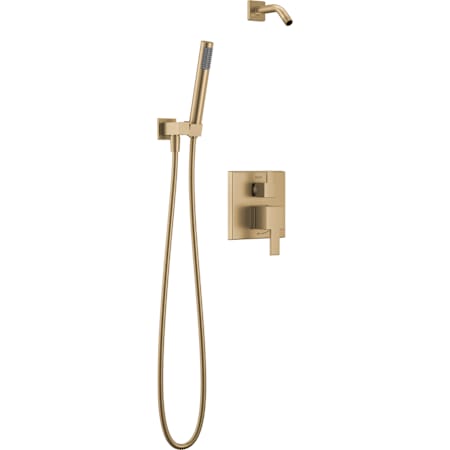 Delta Modern Square Non Shared Shower System with Hand Shower, Shower Arm, and Hose - Less Shower Head Champagne Bronze