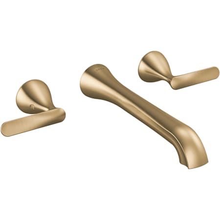 Delta Bonacci 1.2 GPM Wall Mounted Widespread Bathroom Faucet - Less Rough In Lumicoat Champagne Bronze