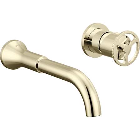 Delta Trinsic 1.2 GPM Wall Mounted Bathroom Faucet with Wheel Handle - Less Drain Assembly and Rough-In Valve Brilliance Polished Nickel