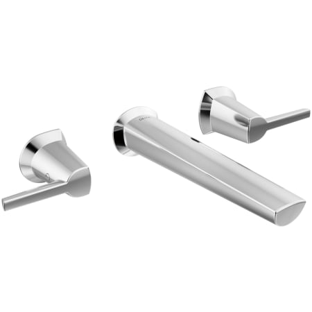 Delta Galeon 1.2 GPM Wall Mounted Widespread Bathroom Faucet - Less Drain Assembly and Rough-In Valve Lumicoat Chrome
