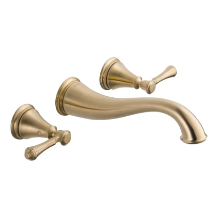 Delta Cassidy Wall Mounted Bathroom Faucet - Less Rough-In Valve and Drain Assembly - Includes Lifetime Warranty Champagne Bronze