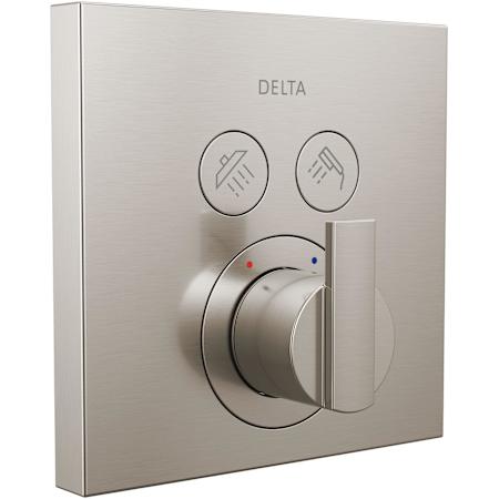 Delta Ara Two Function Thermostatic Valve Trim Only with Single Lever Handle and Integrated Diverter - Less Rough In Brilliance Stainless