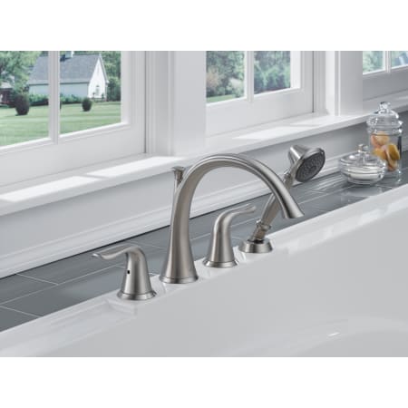 Delta-T4738-Installed Tub Filler in Brilliance Stainless