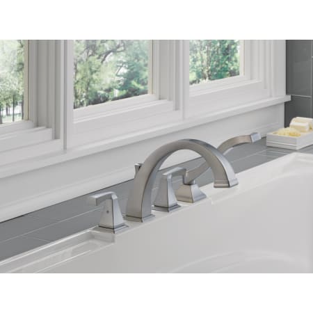 Delta-T4751-Installed Tub Filler in Brilliance Stainless