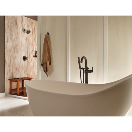 Delta T4759-FL/R4700-FL Installed Tub Filler in Venetian Bronze