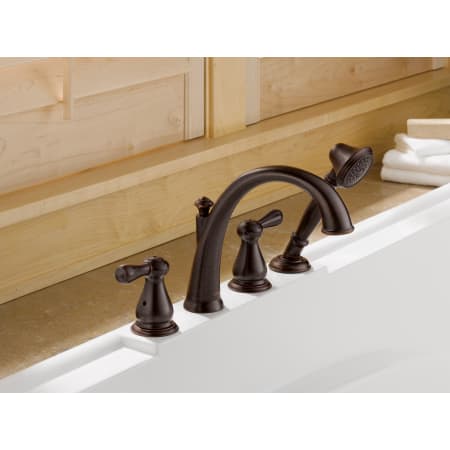 Delta-T4775-Installed Tub Filler in Venetian Bronze