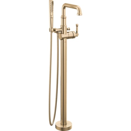 Delta Broderick Floor Mounted Tub Filler with Hand Shower - Less Handle and Rough-In Lumicoat Champagne Bronze