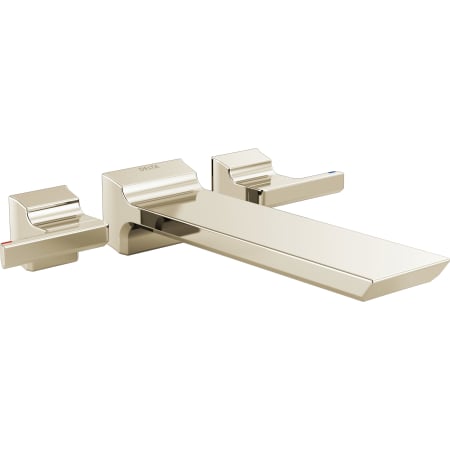 Delta Pivotal Double Handle Wall Mounted Tub Filler Trim - Less Rough In Brilliance Polished Nickel