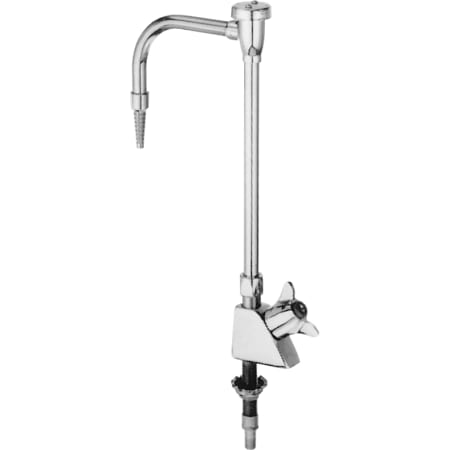 Delta Single Handle 1-1/4" Single Hole Mount Laboratory Faucet with Cold Water Index Handle and 6" Angle Spout from the Commercial Series Chrome