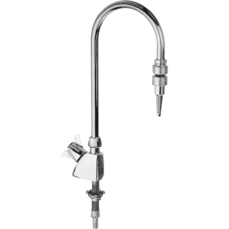 Delta Single Handle 1-1/4" Single Hole Mount Laboratory Faucet with Cold Water Index Handle and 1/4" ID Serrated Nozzle Spout from the Commercial Series Chrome