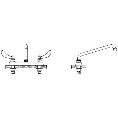Delta Commercial Double Handle Widespread Lavatory Faucet with Metal Lever Handles Chrome