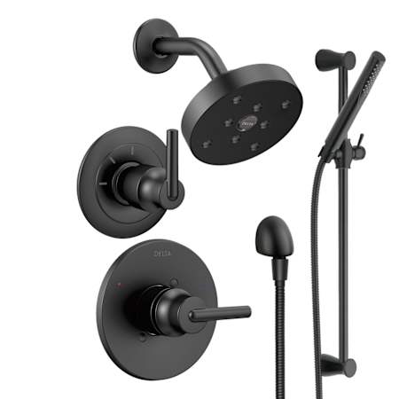 Delta Monitor 14 Series Single Function Pressure Balanced Shower System with Shower Head, and Hand Shower - Includes Rough-In Valves Matte Black