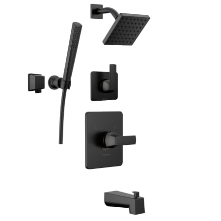 Delta Velum Monitor 14 Series Pressure Balanced Tub and Shower System with Shower Head, and Hand Shower Set - Includes Rough-In Valves Matte Black