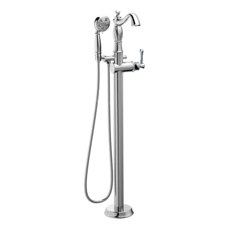 Delta Cassidy Floor Mounted Tub Filler with Built-In Diverter - Includes Hand Shower Chrome