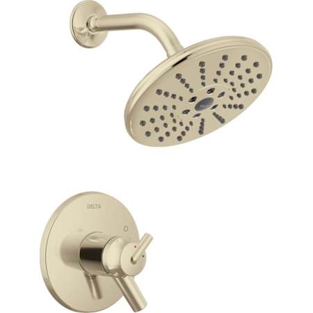 Delta Trinsic Tempassure 17T Series Dual Function Thermostatic Shower Only with H2Okinetic Shower Head and Integrated Volume Control - Less Rough-In Valve Brilliance Polished Nickel