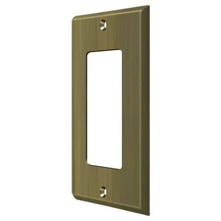 Deltana Solid Brass 1 Gang Single GFI Rocker Switch Wall Plate Antique Brass