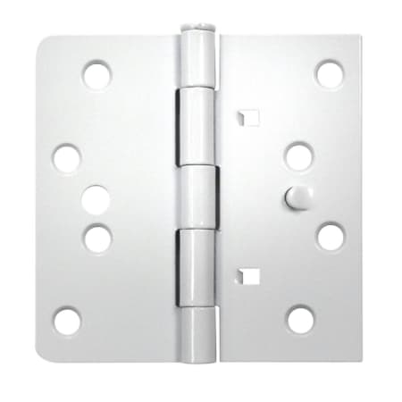 Deltana 4" x 4" 1/4" Radius Corner Plain Bearing Mortise Hinge - Pair Prime Coated White