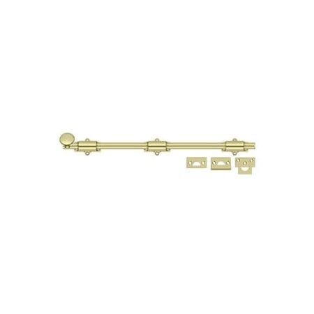 Deltana 18 Inch Long Surface Door Security Bolt Unlacquered Brass