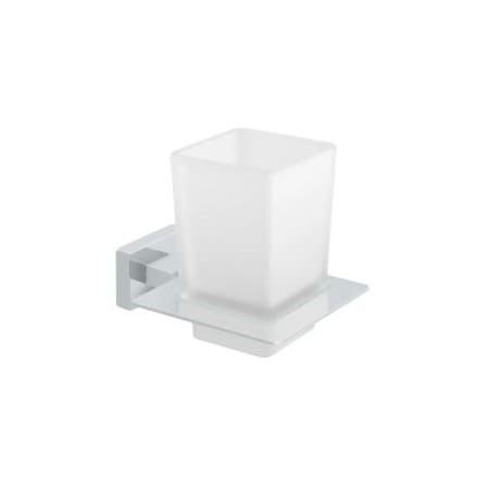 Deltana Modern Glass Tumbler with Solid Brass Mount from the 55D Series Bright Chrome