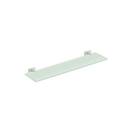 Deltana 22" Glass Bathroom Shelf with Solid Brass Mounts Polished Nickel
