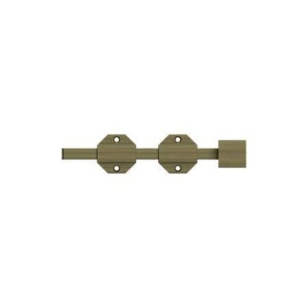Deltana Solid Brass 8" Modern Surface Bolt Antique Brass