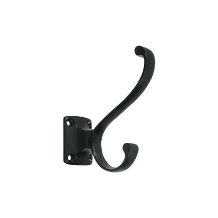 Deltana Double Prong Coat and Hat Hook Black