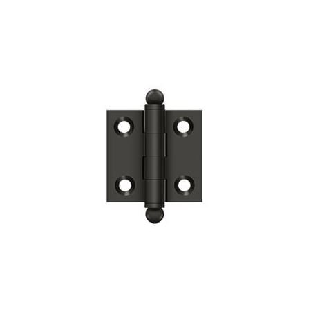 Deltana 1-1/2" x 1-1/2" Solid Brass Cabinet Hinges with Ball Tip Finials - Pair Oil Rubbed Bronze