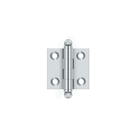 Deltana 1-1/2" x 1-1/2" Pair of Solid Brass Cabinet Hinges with Ball Tip Finials - 10 Pack Polished Chrome