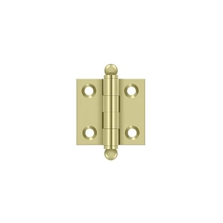 Deltana 1-1/2" x 1-1/2" Pair of Solid Brass Cabinet Hinges with Ball Tip Finials - 30 Pack Unlacquered