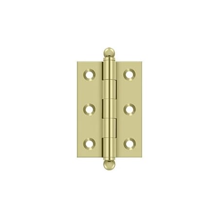 Deltana 2-1/2" x 1-11/16" Solid Brass Cabinet Hinge with Ball Tip Finials - 30 Pack Unlacquered