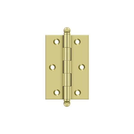 Deltana 3" x 2" Solid Brass Cabinet Hinge with Ball Tip Finials - Sold as a Pair - 30 Pack Polished Brass