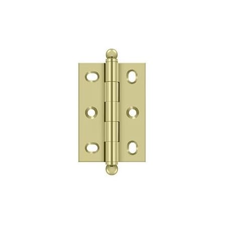Deltana Full Inset Butt Cabinet Door Hinge with Height and Side to Side Adjustability - Pair Unlacquered Brass