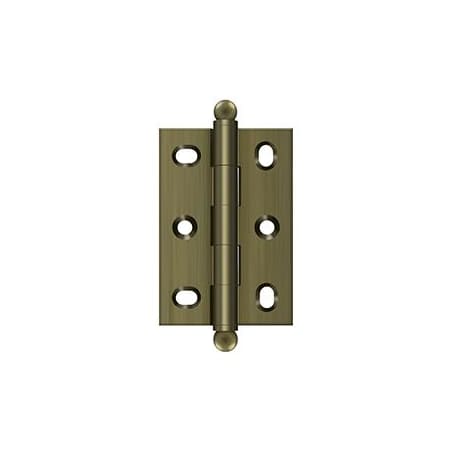 Deltana Full Inset Butt Cabinet Door Hinge with Height and Side to Side Adjustability - Pair Antique Brass
