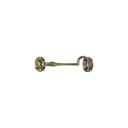 Deltana 4" Solid Brass British Style Swivel Cabin Door Hook with Eye Antique Brass