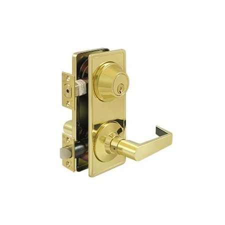Deltana Claredon Single Cylinder Grade 2 Commercial Interconnected Entryset Polished Brass
