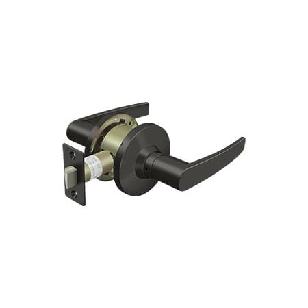 Deltana Commercial Grade 2 Straight Passage Door Lever Set with Round Rose Oil Rubbed Bronze