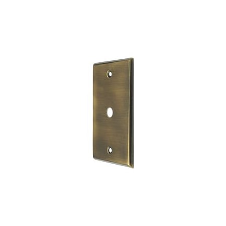 Deltana Solid Brass Coaxial Cable Switch Plate Cover Antique Brass