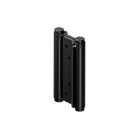 Deltana 6" x 6-1/8" Spring Square Corner Double Action Door Hinge - Single Hinge Black