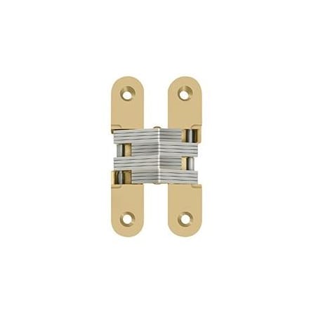 Deltana 4-5/8" x 1" Adjustable Invisible Door Hinge with 180 Degree Opening Angle - Pair Satin Brass